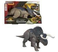 Mattel - Jouet dinosaure articulé Nasutoceratops JGC81 - Morsure par la queue, rugissement féroce