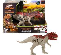Jurassic World : la Colo du Crétacé, figurine articulée dinosaure Ceratosaurus Attaque Sonore, jouet pour enfant, GWD07