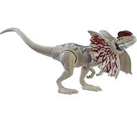Jurassic World : La Colo Du Crétacé, Figurine Articulée Dinosaure Dilophosaurus Attaque Féroce, Jouet Pour Enfant, Gwy30