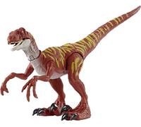 Jurassic World : la Colo du Crétacé, petite figurine articulée dinosaure Vélociraptor Rouge Attaque Sauvage, jouet pour enfant, HBX31