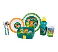 Jurassic World - Lot Vaisselle Pour Enfant Avec Verre, Assiette Creuse, Assiette, Couverts, Gourde Et Boite Gouter