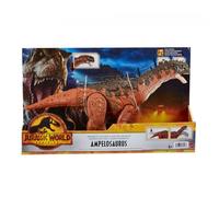 Mattel Figurine dinosaure articulée Ampelosaurus, sons et mouvements, code ADN scannable, Dès 4 ans