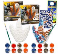 Jurassic World Peignez votre propre ensemble de pierres de tremplin - Lot de 2 ensembles de peinture à faire soi-même avec empreinte de dinosaure, autocollants et plus encore | Peignez votre propre