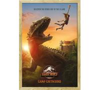Jurassic World - Poster - Camp Cretaceous - Teaser + cadre amovible, Shinsuke® Maxi MDF hêtre, vitre acrylique
