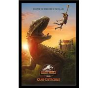 Jurassic World - Poster - Camp Cretaceous - Teaser + cadre amovible, Shinsuke® Maxi MDF noir, vitre acrylique