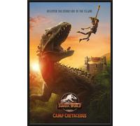Jurassic World - Poster - Camp Cretaceous - Teaser + cadre amovible, Shinsuke® Maxi plastique noir, vitre acrylique