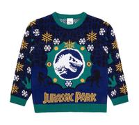 Jurassic World Pull de Noël pour garçons | Pull de Noël dinosaure pour enfants | Pull tricoté festif T-Rex | Tricot d'hiver officiel pour garçons âgés de 4 à 10 ans, Rouge, 5-6 ans
