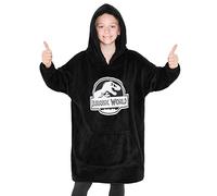Jurassic World Pull Plaid Enfant - Pull Dinosaure en Polaire (Noir)
