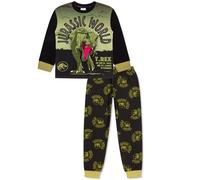 Jurassic World Pyjama dinosaure à manches longues pour garçon T-Rex en coton pour enfants de 4 à 12 ans, Noir , 7-8 ans