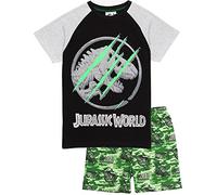 Jurassic World Pyjamas Boys Enfants Camo T-Shirt Short ou Pantalons Options 7-8 Ans