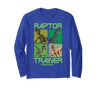 Jurassic World Raptor Trainer Dino Boxes Manche Longue, Unisexe pour Adultes, Bleu Royal, L
