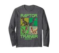Jurassic World Raptor Trainer Dino Boxes Manche Longue, Unisexe pour Adultes, Chiné Foncé, XL
