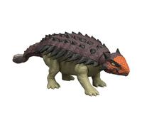 Mattel Jurassic World : Renaissance, Ankylosaurus Rugissement féroce, dinosaure avec coup de tête activé en bougeant la queue, attaque multidirectionnelle et son, jeu virtuel, JGB90