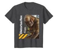 Jurassic World Rebirth Distortus Rex Hazard T-Shirt, Enfant, Chiné Foncé, 12 Ans