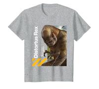 Jurassic World Rebirth Distortus Rex Hazard T-Shirt, Enfant, Gris Chiné, 6 Ans