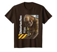 Jurassic World Rebirth Distortus Rex Hazard T-Shirt, Enfant, Marron, 12 Ans
