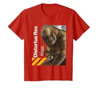Jurassic World Rebirth Distortus Rex Hazard T-Shirt, Enfant, Rouge, 4 Ans