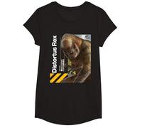 Jurassic World Rebirth Distortus Rex Hazard T-Shirt, Fille, Noir, S