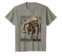Jurassic World Rebirth Distortus Rex Ingen Species File T-Shirt, Enfant, Ardoise, 4 Ans
