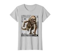 Jurassic World Rebirth Distortus Rex Ingen Species File T-Shirt, Femme, Argent, S