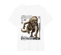Jurassic World Rebirth Distortus Rex Ingen Species File T-Shirt, Femme Grandes Tailles, Blanc, 1X