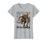 Jurassic World Rebirth Distortus Rex Ingen Species File T-Shirt, Femme, Gris Chiné, S