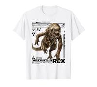 Jurassic World Rebirth Distortus Rex Ingen Species File T-Shirt, Homme, Blanc, 4XL