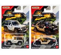 Jurassic World Rebirth JGL59-956A Lot de 2 véhicules moulés sous pression pour Jeep Wrangler et tout-terrain Ingen 18 à partir de 3 ans
