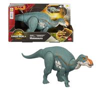 Jurassic World: Renaissance, Maiasaura Figurine de dinosaure articulée, jouet avec morsure commandée à partir de la queue, attaque dans toutes les directions, rugissement féroce, jeu virtuel, JGC82