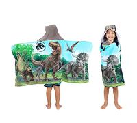 Jurassic World Serviette de bain/piscine/plage à capuche en coton doux pour enfants, 61 x 127 cm, (produit sous licence officielle) Franco