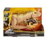 Jurassic world - t rex morsure ultime avec sons 49 cm - chasse et attaque - figurine articulee - set dino trackers et carte