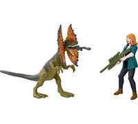 Jurassic World Toys Dominion Claire et Dilophosaure Lot humain et dinosaure avec 2 figurines et accessoires, coffret cadeau et collection GWM28