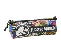 Jurassic World- Trousse cylindrique, Trousse à Crayons, Danger, Trousse Unisexe, Accessoires, Multicolore, Produit Officiel (CyP Brands)