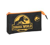 Jurassic World - Trousse Triple, Trousse pour Enfant, idéale pour Les Enfants d'âge Scolaire, Confortable et Polyvalente, qualité et résistance, 22 x 3 x 12 cm