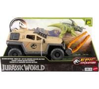 Mattel Jurassic World - Ensemble de figurines dinosaures avec fonction Flip & Roll - Véhicule Mission Mayhem