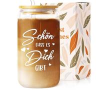 Juratar Cadeaux pour femmes et hommes - Verres à cocktail avec couvercle et paille - Beaux que vous existez, verres à café glacés, parfaits pour la bière, les cocktails, le jus et l'eau