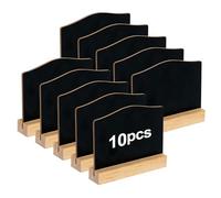 JurciCat 10 Pièces Etiquette Prix Petits Tableaux Noirs Avec Supports en Bois Pour Écrire Des Messages Pour Les Menus De Boissons Décorations Mariage Buffets Scolaires Tables D'Anniversaire Les Fêtes