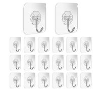 JurciCat Crochet adhesif mural 20 pièces Crochets autocollants Crochet mural Crochet autocollant extra forts pour salle de bain cuisine salle de bain mur plafond