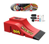 JurciCat Mini Skate Doigt Finger Skate Kit D'accessoires pour Rampe avec 1 Fingerboard et Rechange Accessoires D'entraînement Sportif Ultimate (A)