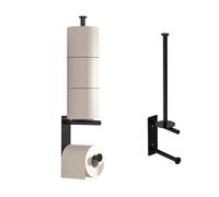 JurciCat Porte Papier Toilette Noir Support Papier Toilette Mural sans Perçage Autocollant Porte-Rouleau pour Rangement des Rouleaux De Papier Toilette dans Salle Bain Et Les Toilettes