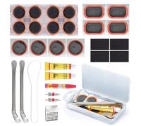 JurciCat Rustine Chambre a air Boîte de Rangement Portable kit crevaison Velo kit Reparation Velo rustine Velo Convient pour Les bicyclettes Les Motos et d'autres caoutchoucs gonflables