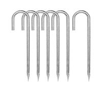 JurciCat Sardines De Fixation Piquet Ancrage Piquets De Jardin 30 Cm Long en Forme De J ø 8mm pour Sécuriser Les Clôtures Les Tentes De Fleurs Et Le Jardin dans La Niche du Chien dans Le Poulailler