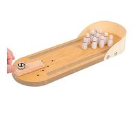 JurciCat Set De Bowling Enfant Jeu De Quilles Enfant Mini Piste De Bowling avec 10 Quilles avec Bureau en Bois Cadeau De Lutin pour Adultes & Enfants De 3 Ans Et Plus