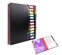 JurciCat Trieur Accordéon 12 Compartiments A4 Trilleur scolaire Adaptés pour le bureau l'école les voyages longue distance l'extérieur portable et autres dossiers multifonctions