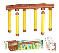 Jurfest Jeu de défi réfléchissant, bâton de chute, entraîneur de temps de réaction, 3 modes de vitesse réglables, jeu de bâtons de capture pour tous les âges (jaune)