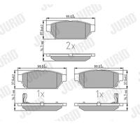 Plaquettes de frein 571943J JURID pour MITSUBISHI PROTON