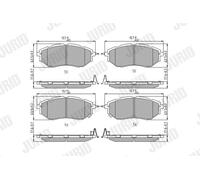 JURID 572638J Kit de plaquettes de frein, frein à disque pour SUBARU