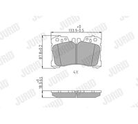 JURID 572647J Kit de plaquettes de frein, frein à disque pour LEXUS