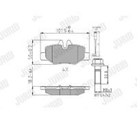 JURID 573222J Kit de plaquettes de frein, frein à disque pour MERCEDES-BENZ