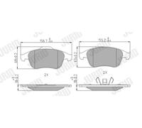 JURID 573243J Kit de plaquettes de frein, frein à disque pour RENAULT